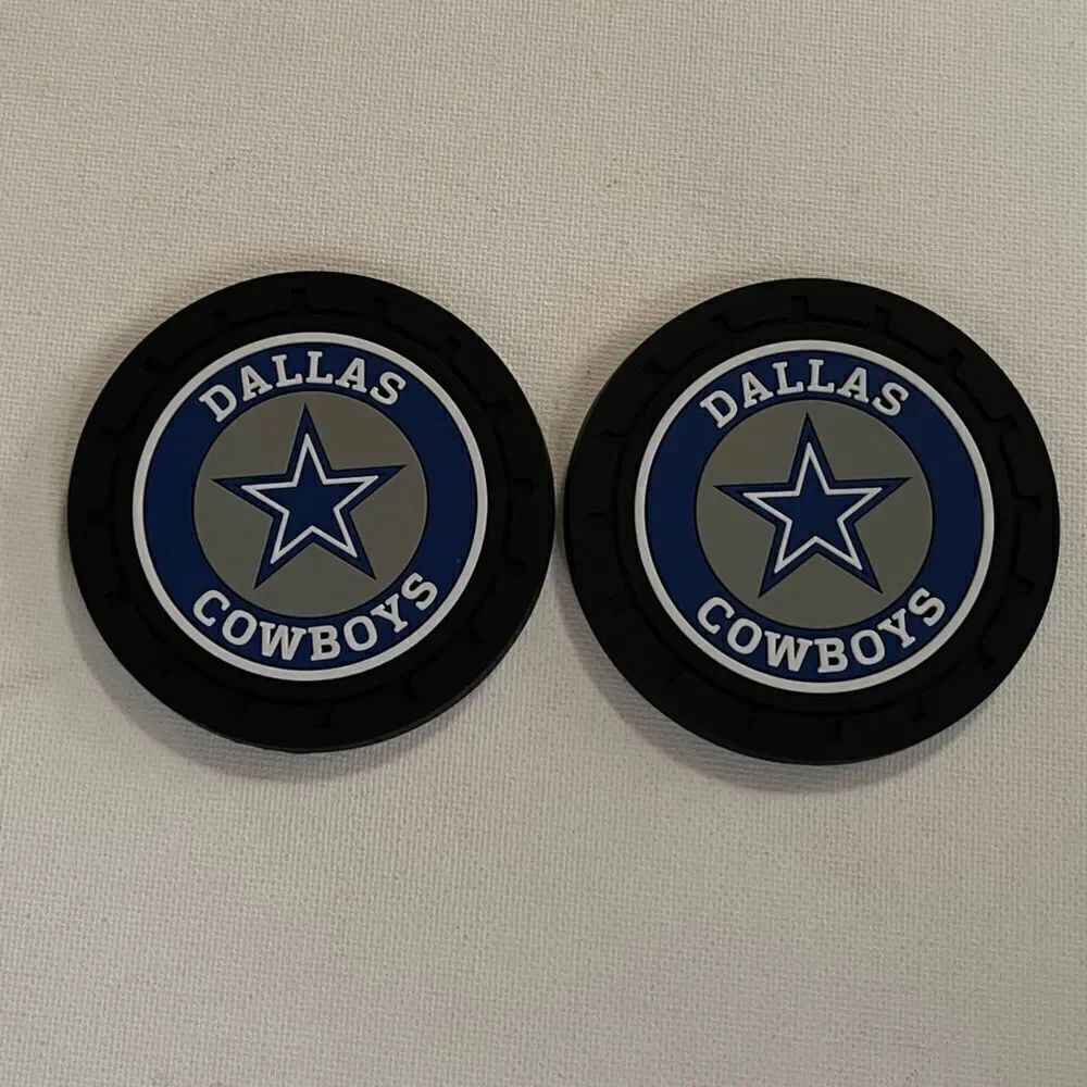 NFL Dallas Cowboys Car Cup Holder Coasters with logo set of 2 NWT